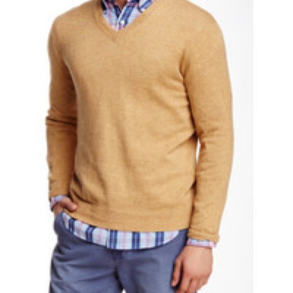 Gant Rugger, Men's Lambswool Camel Sweater, V Neck, Medium - Picture 8 of 8